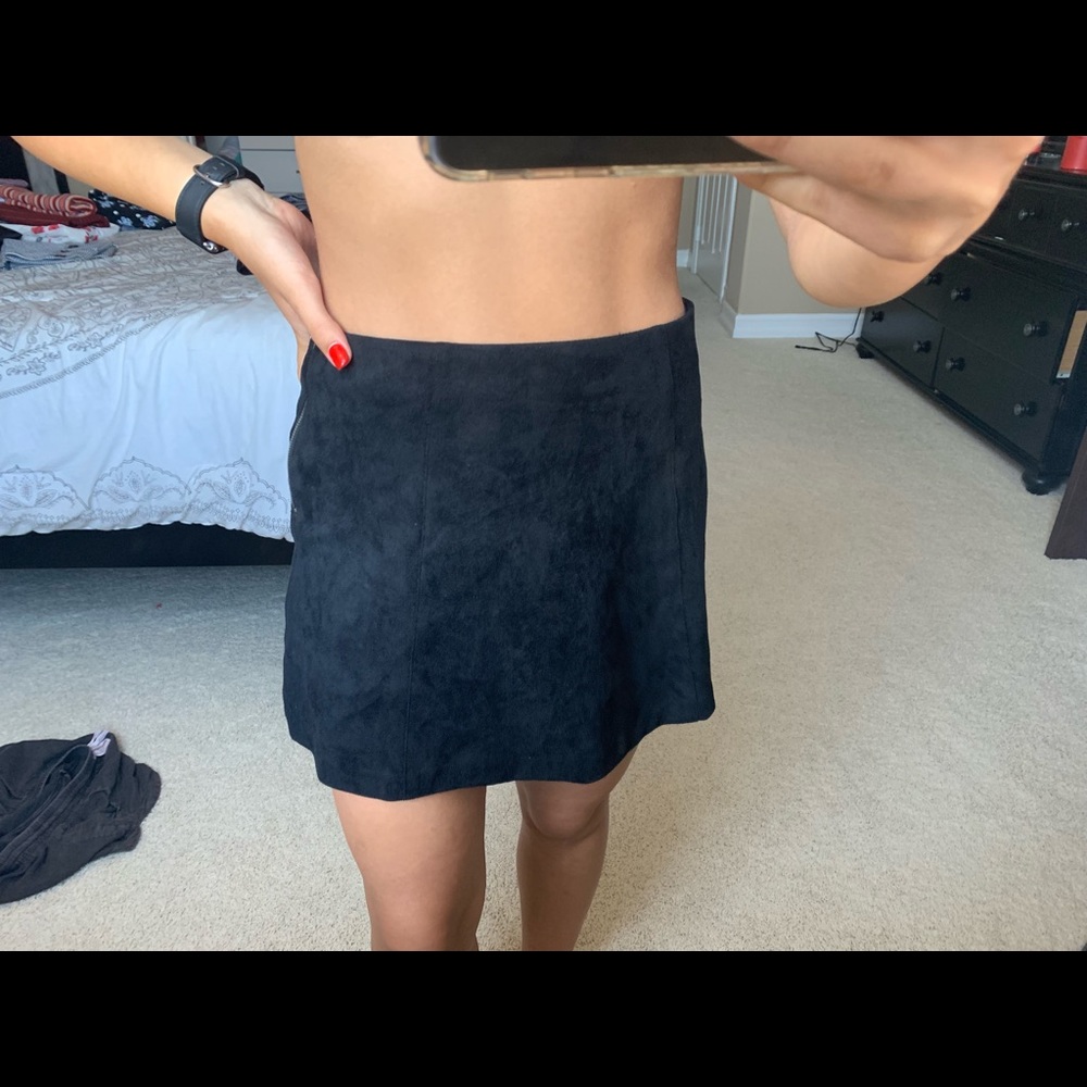Suede Black Skirt